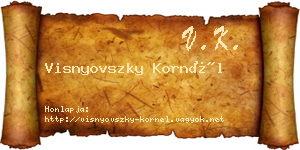Visnyovszky Kornél névjegykártya